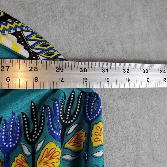 Mix Nouveau Skirt Womens Medium Green Polyester Dashiki Print Maxi Elastic Waist - Picture 3 of 10